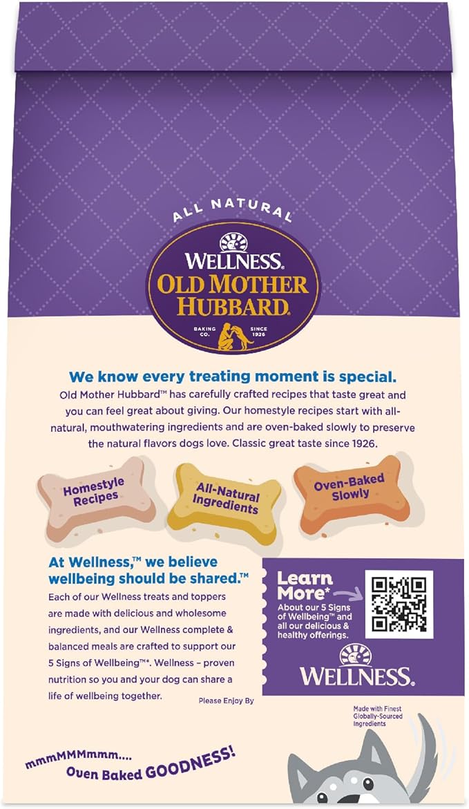 Wellness Old Mother Hubbard Classic Original Mix Dog Biscuits, Natural Training Treats, 4 Flavors, Small Size, 20 oz Bag