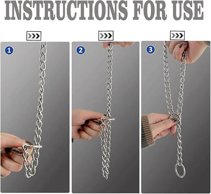 Choker Dog Collars,Metal No Pull Collar Training Chain Choke Collars for Dog for XS Small Medium Large Boys Girls Dogs (Silver,S