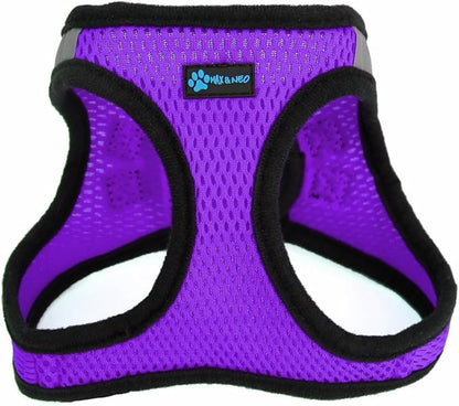Max and Neo Nanu Small Dog Reflective Dog Harness - We Donate a Harness to a Dog Rescue for Every Harness Sold (Small, Purple)