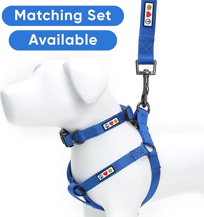 Pawtitas Solid Step-in Dog Harness – Adjustable No-Pull Vest for Puppies to Seniors, Safe & Comfortable L Blue