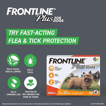FRONTLINE Gold Flea & Tick Treatment for Small Dogs Up to 5 to 22 lbs., Pack of 6