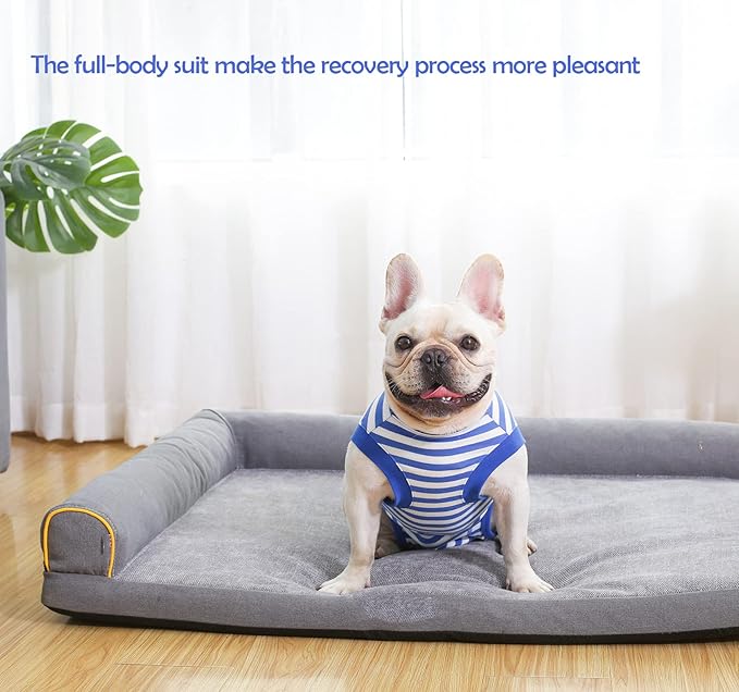 Dog Recovery Suit Surgery Shirt for Large Female Male,Blue XXL
