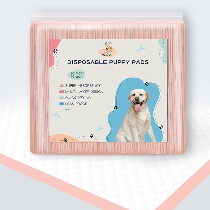 Dog Pee Pads Extra Large 30"×36" - 40 Count, XXL Pink Puppy Pads Unscented, Urine Underpads, Super Absorbent & Leak-Proof Potty Pads for Doggies