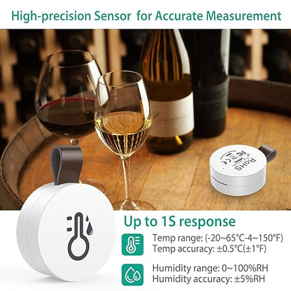 ORIA Wireless Thermometer Hygrometer, Smart Bluetooth Humidity Temperature Sensor, Mini Indoor Outdoor Temperature Monitor with Data Storage and Export, Smart App Alert, 3 Pack