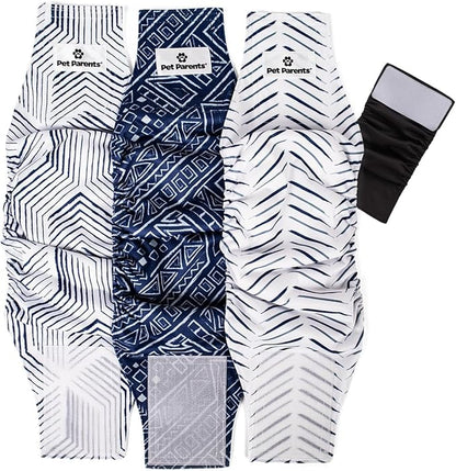 Pet Parents® Washable Belly Bands for Male Dogs (3pack) + Extendrs® of Durable Dog Diapers Male, Premium Male Dog Diapers & Dog Wraps (X-Large, Kahuna)