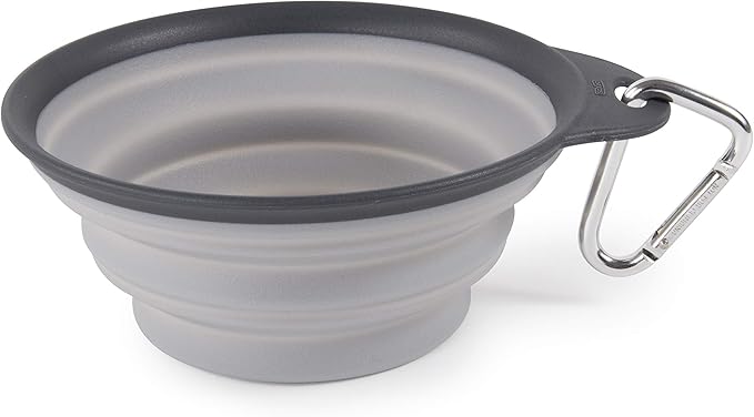 Dexas Pets Collapsible Travel Cup, Large/2 Cup Capacity, Light Gray