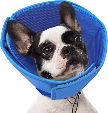 AOFITEE Dog Cones for Medium Dogs, Soft Dog Cone Collar After Surgery, Adjustable Cone for Dogs to Stop Licking, Breathable Pet E-Collar Alternative for Wound Healing(Blue,Medium)