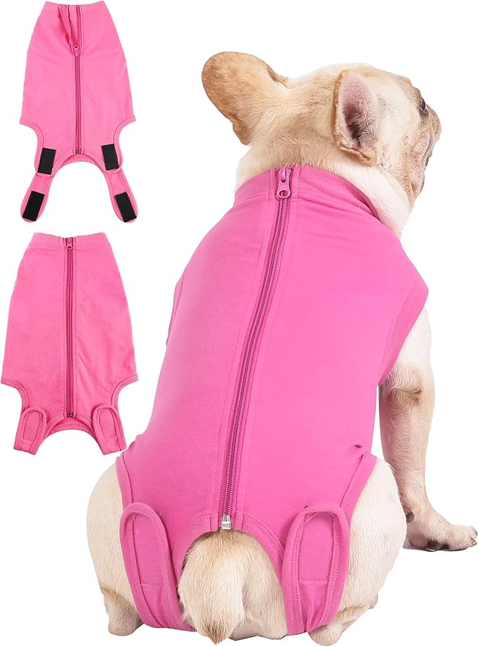 Dog Surgery Recovery Suit - After Spay, Abdominal Wounds Post Surgical Recovery, Anti Licking Breathable Dog Onesies for Small, Medium & Large Pet, Alternative Bandages Cone E-Collar
