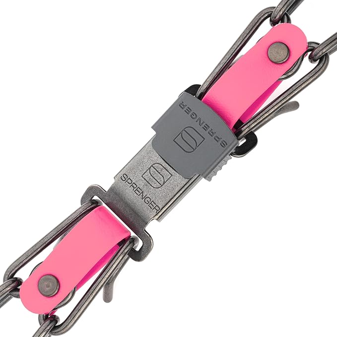 Herm Sprenger Black Stainless Steel Dog Collar with Quick Release ClicLock Buckle O-Ring Biothane Insert Training Collar Made in Germany (Passionfruit Pink, 25in x 4.0mm(Neck Size up to21-22in))