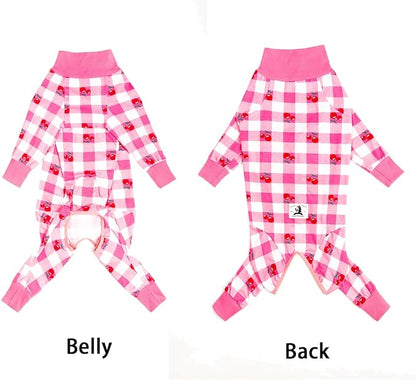 Pink Dog Recovery Suit Female Male for Dogs After Surgery Medium Large Dogs Onesie,Lightweight Dog Recovery Suit for Shedding Prevent Licking Surgical Wound,Dog Pajamas Pjs,Full Belly