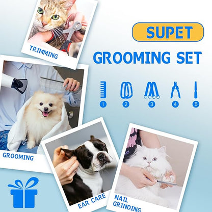 Supet Dog Grooming Hammock Harness for Dogs Cats, Relaxation Pet Nail Clipper Hammock, Restraint Dog & Small Animal Leashes Sling for Groomingk for Nail Trimming (Blue, 2XS)