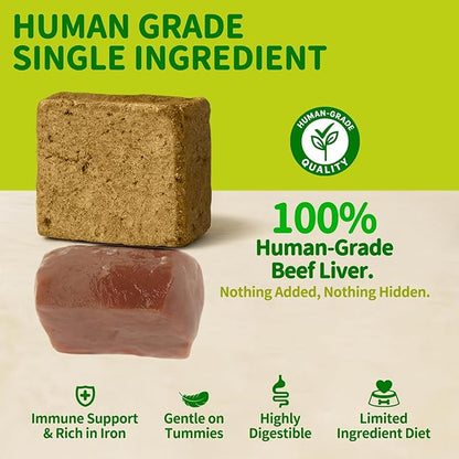 MAJOR PETS Freeze Dried Beef Liver Dog Treats - Single Ingredient - No Preservatives & High Protein - Grain Free - Premium Training Treats & Meal Topper - Made and Sourced in the USA - 3.5 oz