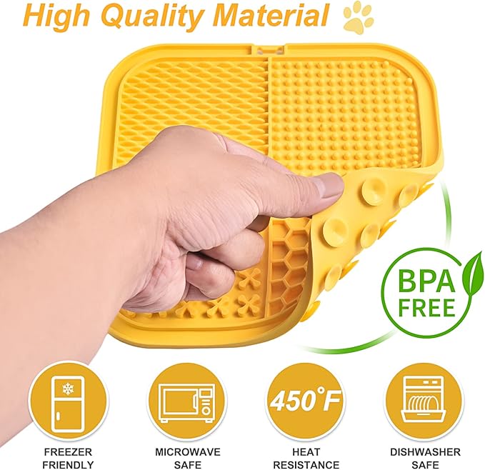 LUKITO Premium Silicone Licking Mat for Dogs & Cats, 77 Suction Cups, Slow Feeder, Boredom Reducer, Anxiety Relief, Dishwasher Safe, Food Grade