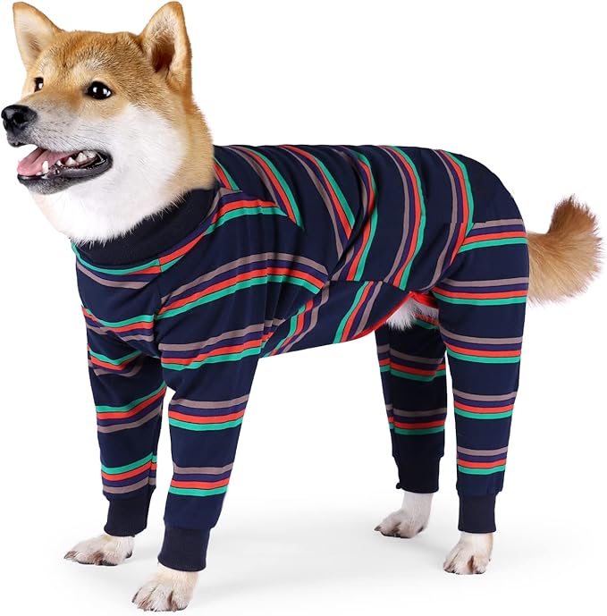 Dog Recovery Suit, Abdominal Wound After Surgery Wear, Prevent Licking Wounds, E-Collar & Cone Alternatives, Long Sleeve Postoperative Shirts Dog Pajamas Prevent Shedding(XL, Blue)