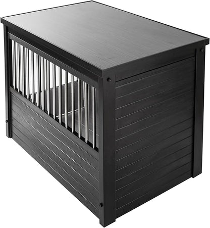 New Age Pet ECOFLEX InnPlace Dog Crate & End Table, Indoor Furniture Style Pet Kennel for Small, Medium, Large & XL Dogs, Durable Composite, Espresso Black, X-Large
