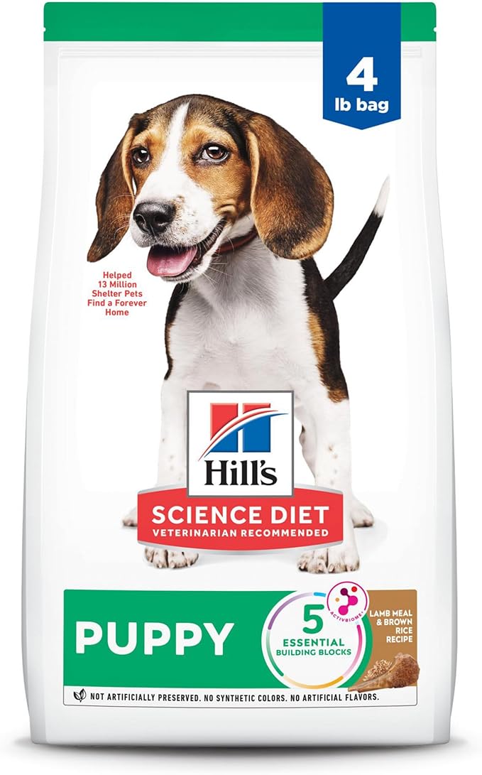 Hill's Science Diet Puppy Dry Dog Food, Lamb Meal & Brown Rice, 4 lb. Bag