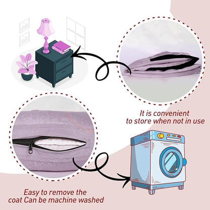 Inflatable Dog Cone Collar-Soft Protective Cone for Dogs After Surgery,Dog Donut Collar for Large Medium Small Dogs and Cats (Purple Gray,Small)