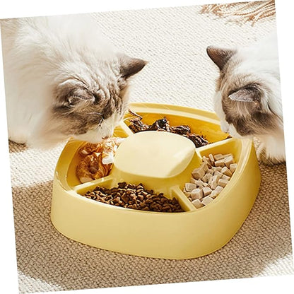 Cat Bowl and Dog Feeder Non- and Food Multi-Functional Pet Feeder for Small Dogs and Cats Easy to Material Divided Bowl