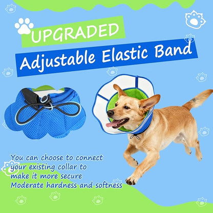 Dog Cone,Agemin Recovery Collar Cone Medium(Neck:11.8-13.4in),Thickened Farbic Soft and Comfortable Anti-Licking,Suitable for Dog Wound Care,Postoperative Use