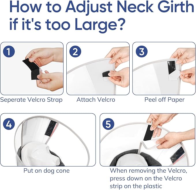 Supet Upgraded Dog Cone with Soft Liner, 20% Lighter Plastic Elizabeth Collar After Surgery to Stop Licking, for Spay Neuter Skin Problems Recovery, for Small Medium Active Large Dogs(Black,S)