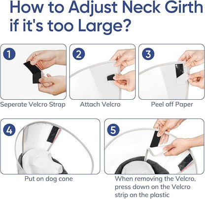 Supet Upgraded Dog Cone with Soft Liner, 20% Lighter Plastic Elizabeth Collar After Surgery to Stop Licking, for Spay Neuter Skin Problems Recovery, for Small Medium Active Large Dogs(Black,XS)