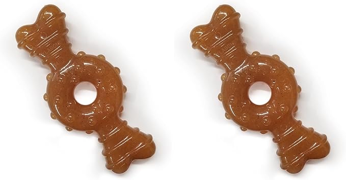 Nylabone Ring Bone Chew Toy for Puppies, Puppy Teething Toys, Puppy Enrichment Toys, Chicken Flavor, X-Small Dogs - Up to 15 lbs, 1 Count (Pack of 2)
