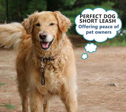 Short Dog Leash - 9 Inch Dogs Lead Grab Tab Heavy Duty Waterproof PVC Dog Training Traffic Leashes for Safety Control Behavior Correction Hiking Backup & All Breeds (Pink, 9'')
