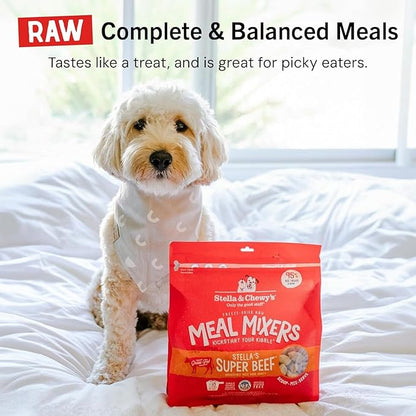 Stella & Chewy's Freeze-Dried Raw Beef Meal Mixers- Dog Food Topper and Mixer - Made with 95% Grass-Fed Beef,Organs & Bone - Perfect for Picky Eaters - Grain-Free - 35 oz,(Pack of 2)