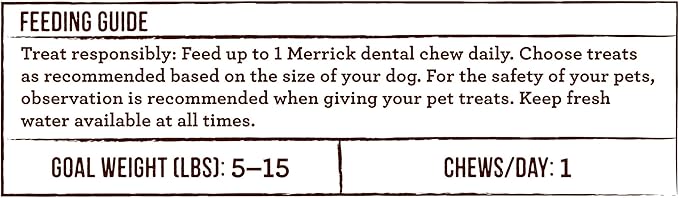 Merrick Fresh Kisses Natural Dental Chews Toothbrush Treat Shape Infused with Real Mint for Tiny Dogs 5-15 Lbs - 20 ct. Bag (Pack of 2)