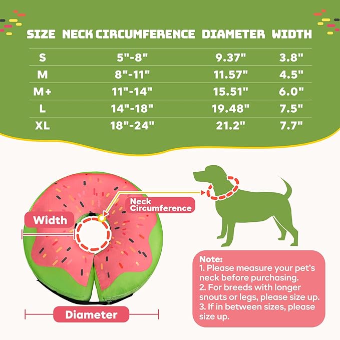 Gimars Inflatable Dog Cone Alternative Dog Donut Collar After Surgery, Soft Neck Pillow Recovery Cone, Elizabethan Collar Alternative for Medium Dogs