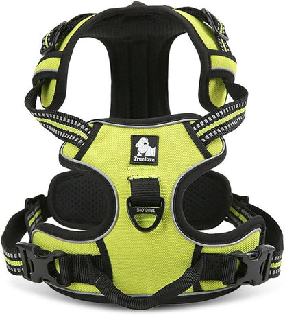 Creation Core Reflective Nylon Dog Harness and Training Leash Set Padded Durable Adjustable, Green S