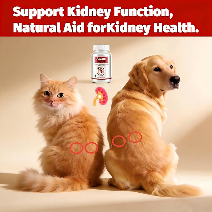 Herbal Kidney Support for Cats & Small Dogs - 500mg Urinary Tract & Renal Health Supplement Capsules, 90Capsules - Vet-Recommended Ingredients to Support Healthy Kidney Function