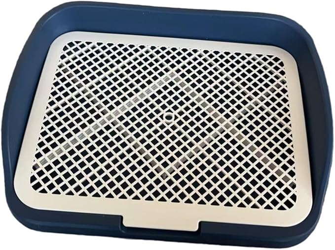 Dog Toilet Puppy Pad Holder Supplies Non Slip with Column Dog Pee Holder Training Pad for Bunny Home Dorm Room, Navy Blue