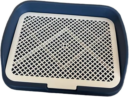 Dog Toilet Puppy Pad Holder Supplies Non Slip with Column Dog Pee Holder Training Pad for Bunny Home Dorm Room, Navy Blue