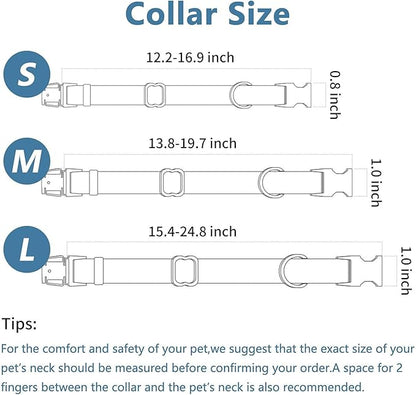 Dog Collar and Leash Set.Soft and Easy to Clean Vegan Leather with Rose Gold Metal Buckle for Small Medium Large Dogs (Grey, L(15.4”-24.8“)