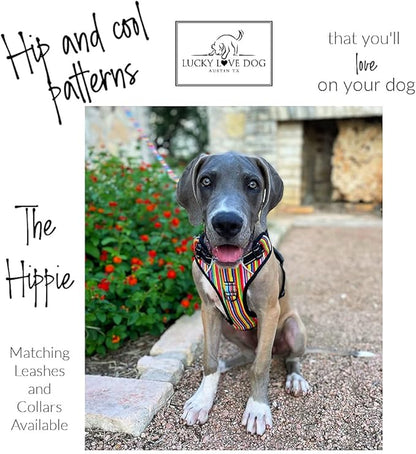 Lucky Love Dog Harness, Easy to Walk, No Pull Dog Harness, Adjustable Custom Fit (Hippie, Small)