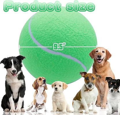Banfeng Big Tennis Ball for Dogs, Giant Dog Tennis Ball Toy Large Outdoor Sports Gift for Small Medium Large Dog (Green, 9.5 inch)