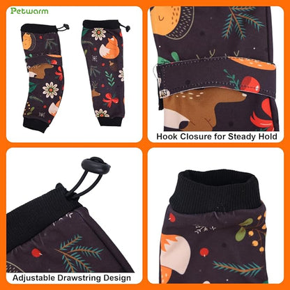 PetWarm Dog Recovery Sleeve 4pcs Set, Dog Leg Sleeve, Ideal for Comfort and Support During Pet Recovery, Suitable for Active or Support Recoverying Pet Use, Black Brown, S