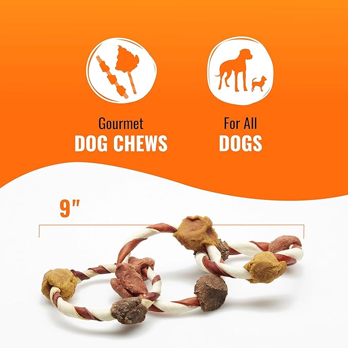 Good ’n’ Fun Triple Flavor Play-Tug-Chew Rings 4 Count, Snack For All Dogs