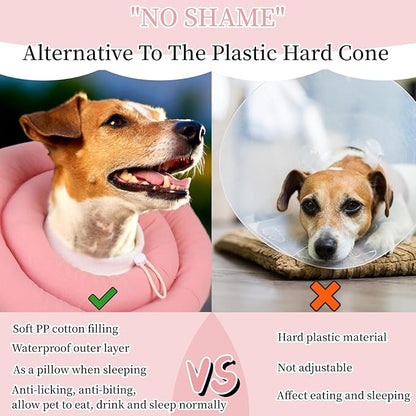Soft Dog Cone for Small Medium Dogs and Cats, Dog Recovery Collar, Waterproof Elizabeth Collar Alternative After Surgery, Comfy Protective Neck Donut, Adjustable Pet Collar Anti-Licking Biting Wounds