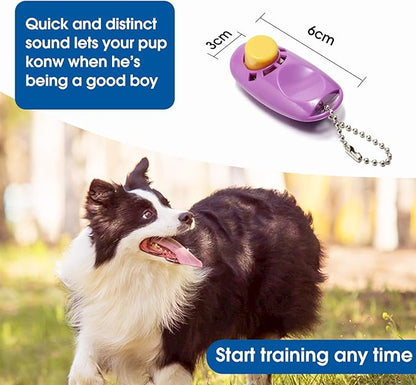 BAAPET 15/20/30/50/100 ft Long Dog Training Leash with Clickers for Small, Medium and Large Dogs or Cats (100 Feet, Purple)