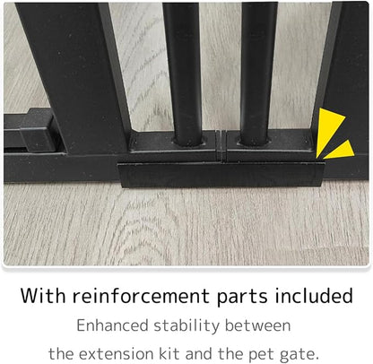 Lumizone Extra Tall Cat Gate Extension Kit 61.02" High Pressure Mounted 2025 New 4.13" Extra Wide 1.37" Gap No Drilling Tall Pet Gate for Dogs (Black, 61.02" H x 4.13" W, Extension)