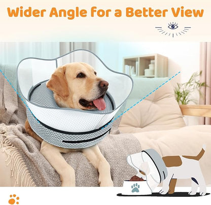 Supet Raised Inflatable Dog Cone Alternative Collars for After Surgery, Dog Donut Collar After Surgery, Soft Pet Cone for Small Medium Large Dogs to Stop Licking