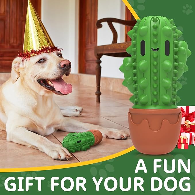 Pamlulu Dog Chew Toys Toothbrush Stick Teeth Cleaning Brush Dental for Medium Large Dog, Puppy Christmas,Easter Birthday Gifts,Outdoor Dog Squeaky Toys for Aggressive Chewers Tough Toys Interactive