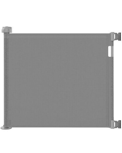 Veraste Retractable Baby Gate for Doorways and Stairs, Mesh Safety Gate for Pet, Indoor & Outdoor Use, One-Hand Operation, Easy Installation, 33.6" Tall, Expands to 55" Wide（Grey,33.6"x55"