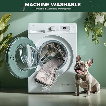 FXW Washable Pee Pads for Dogs, Leak-Proof & Non-Slip, Specifically Designed for Potty Training, 35" Square, Khaki, 4 Packs