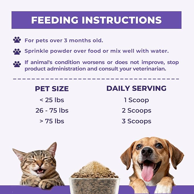 Wellix 7.05oz Lysine Powder for Cats & Dogs with Colostrum & Taurine for Dogs & Cats - Immune Support Supplement with Quercetin & Multivitamin for Respiratory Health, Coughing Treatment