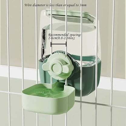 Pet Dog Cat Hanging Automatic Feeders Drinking Bowls, Auto Gravity Rabbits Feeder No Drip Water Set, Cage Pet Feeding Bowls Dispenser for Cats Dogs Puppy, Rabbit (Yellow)