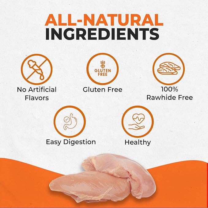 Canine Naturals Chicken Recipe Chew - Rawhide Free Dog Treats - Made From USA Raised Chicken - All-Natural and Easily Digestible - 10 Count of 5 Inch Stick