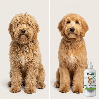 We Love Doodles Dog Detangler Spray - Leave-in Conditioner for Dogs - Dog Detangling Spray - Dematting Spray for Dogs - Tangle Remover - Made in The USA (Lavender)